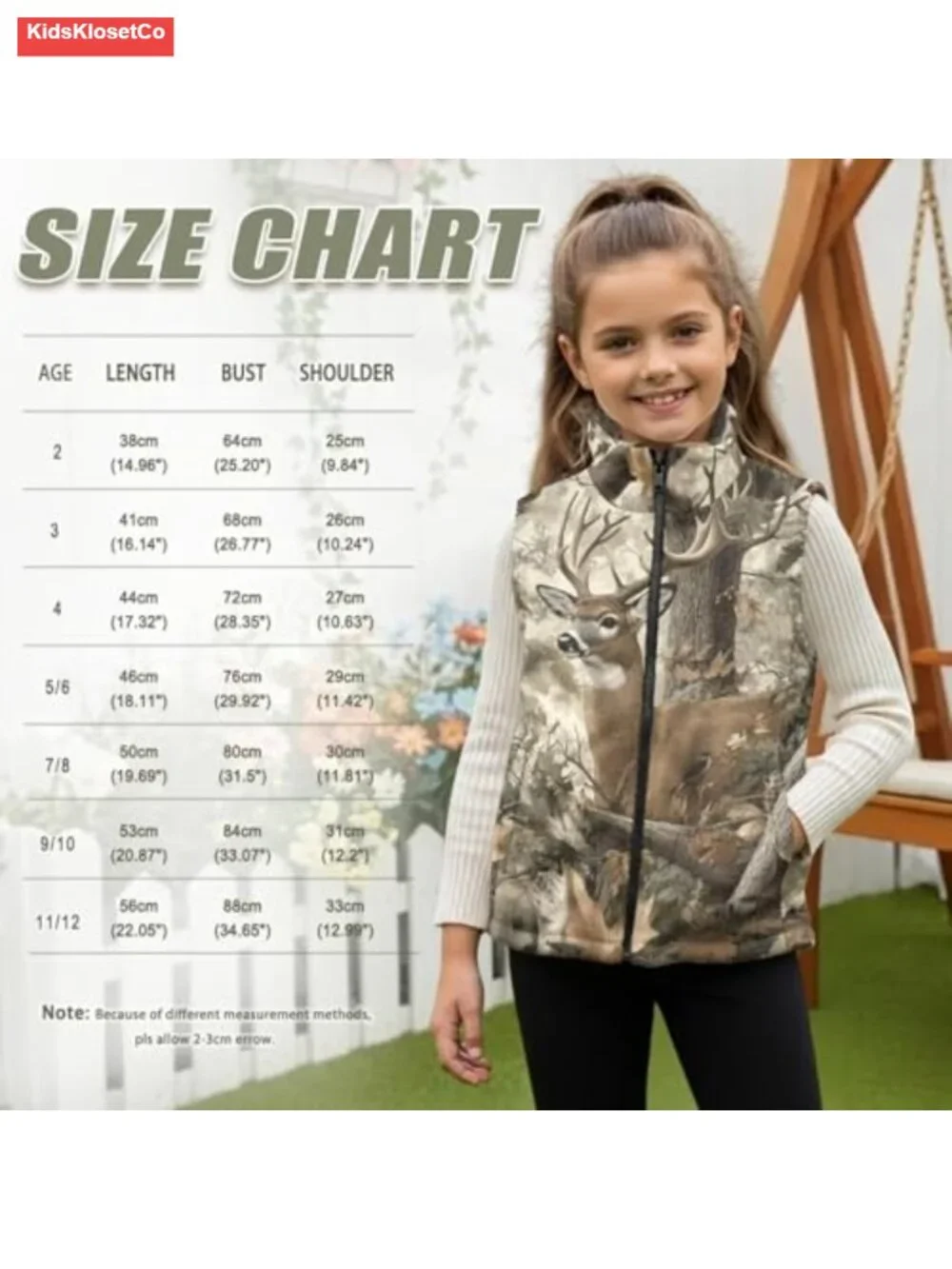 Kids Fleece Vest Sleeveless Zip Jacket with Pockets Size 2-12